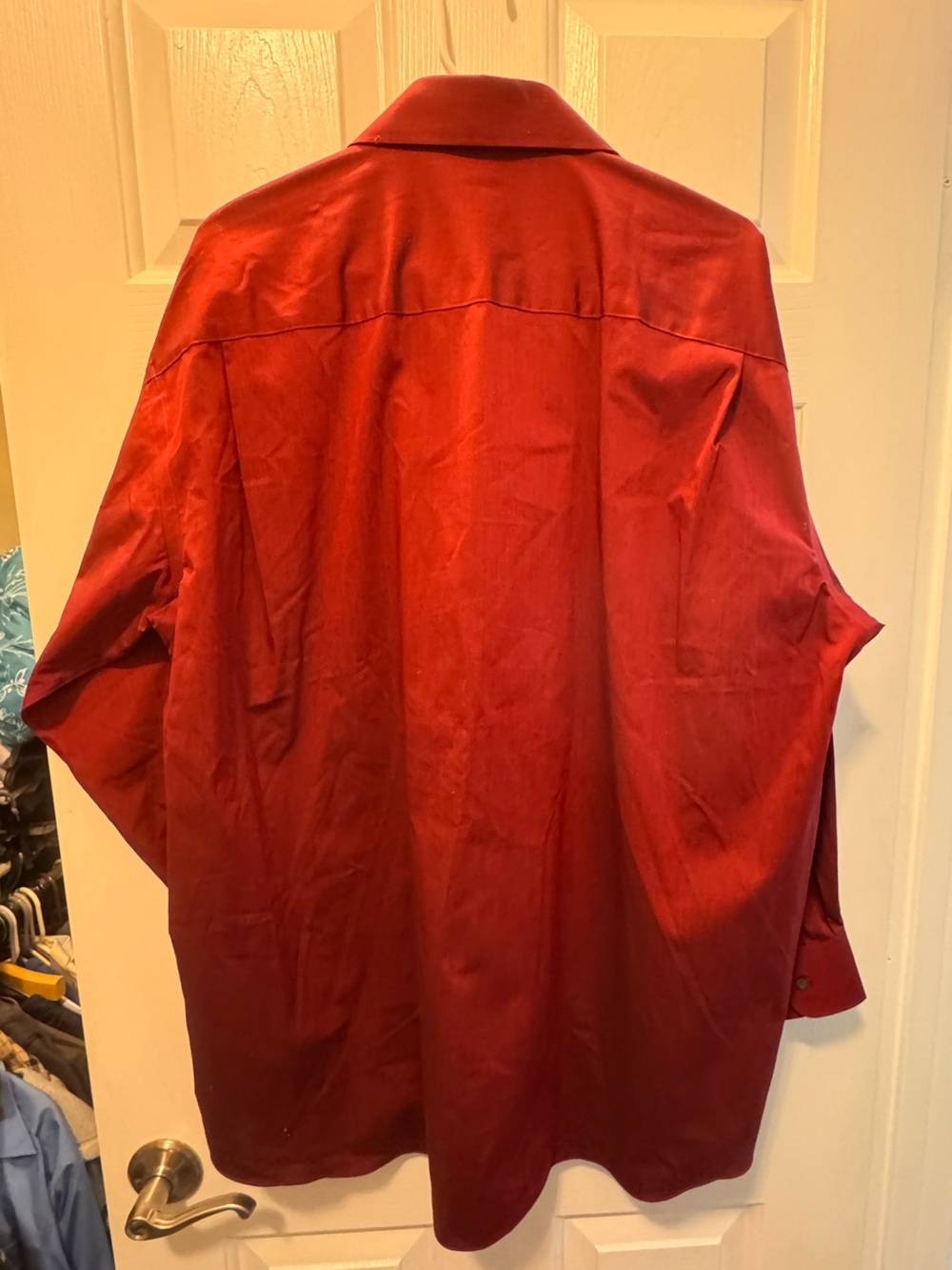 Axcess Men's Long-Sleeve Button-Up Shirt in Deep Red. Size-XL - Picture 3 of 4